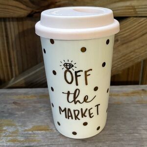 Kate Aspen Off the Market Bridal Travel Tumbler & Pink Silicone Lid 15oz